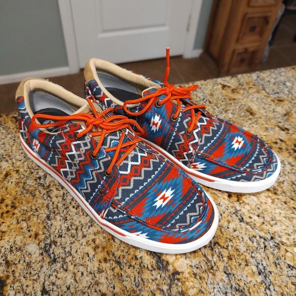 Twisted X Hooey Loper Aztec Red Multi-Color Shoes WHYC026 Women's Sz 8.5M - Picture 2 of 13